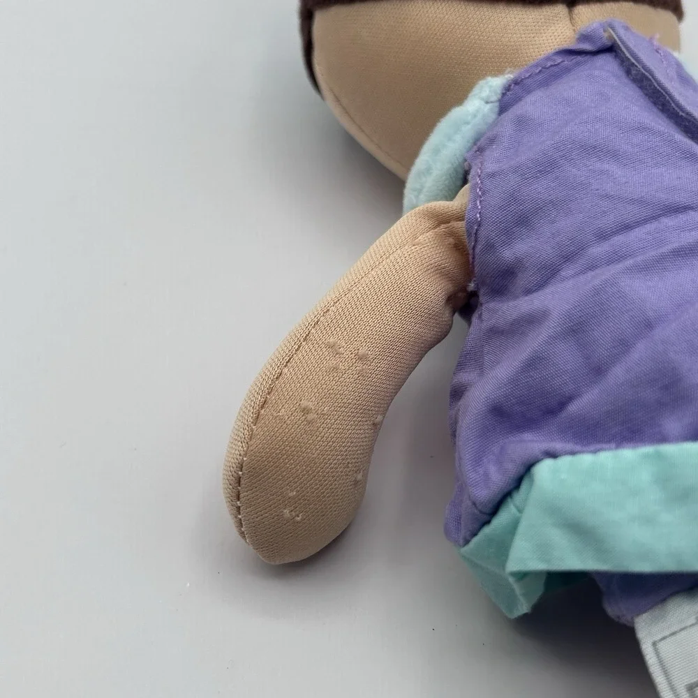 Doudou et Compagnie Paris Doll Brunette Girl‎ Purple Dress Plush Stuffed 13